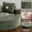 Méridienne surdimensionnée avec mousse à compression - canapé-lit rond et 2 coussins-34843363