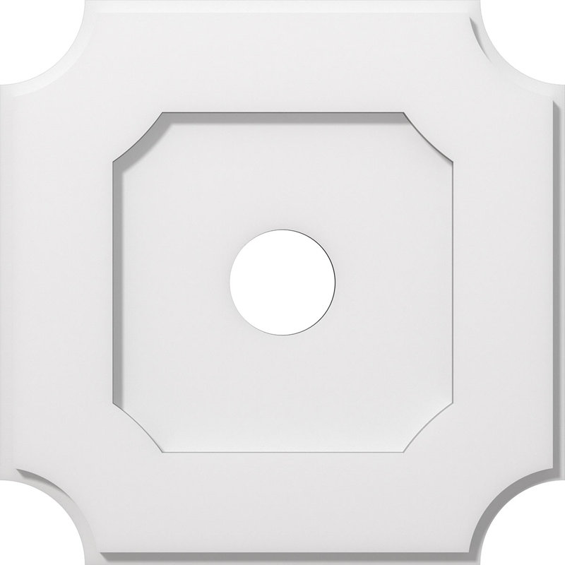 Locke Architectural Grade PVC Contemporary Ceiling Medallion, 1" H x 16" W x 16" D