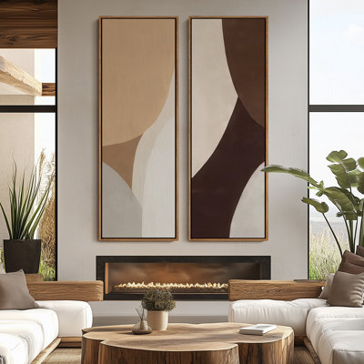 «Vintage Landscape Wall Art», ensemble de 2 toiles encadrées 20 x 60 pouces