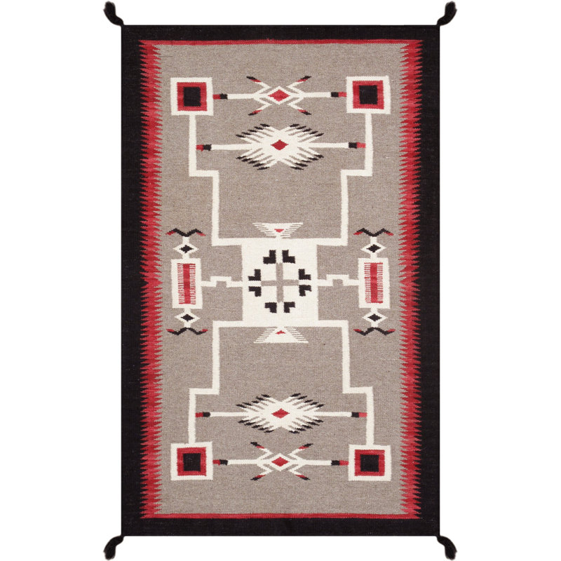 Isabelline Lyandra Reversible Wool Mocha Area Rug- 3'2'' X 5'