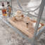 Chariot-bar contemporain avec 2 tablettes en verre, finition grise