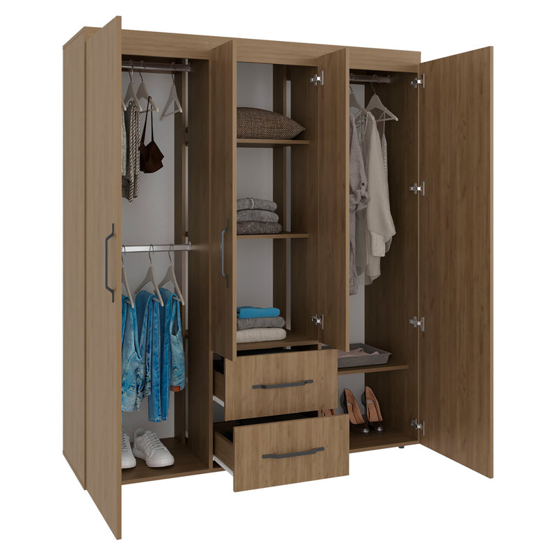 Natural Oak 4-door Wardrobe