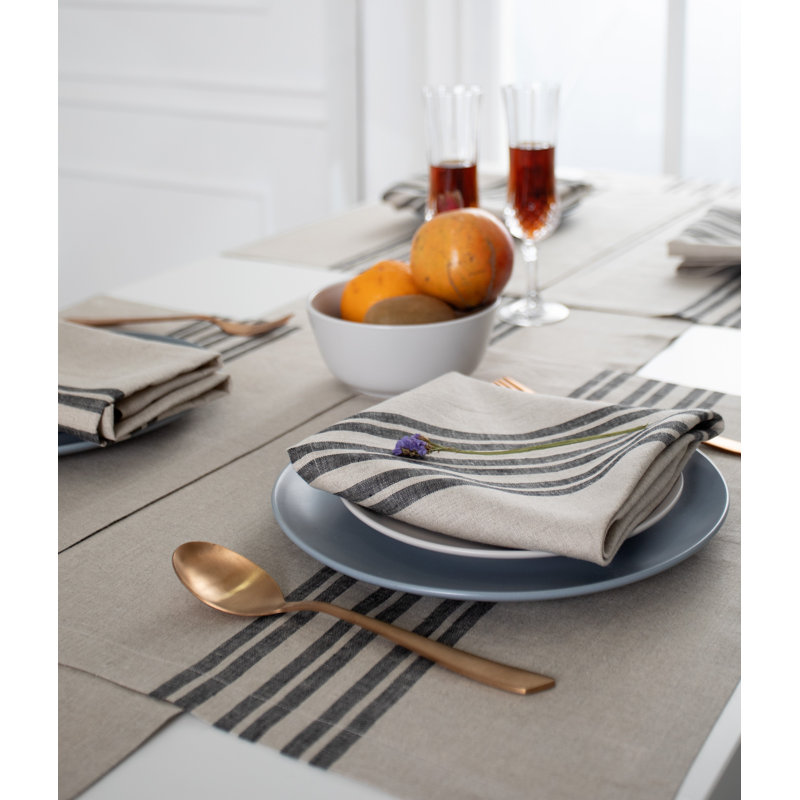 Serviettes de table en lin D'Moksha Homes, Gris