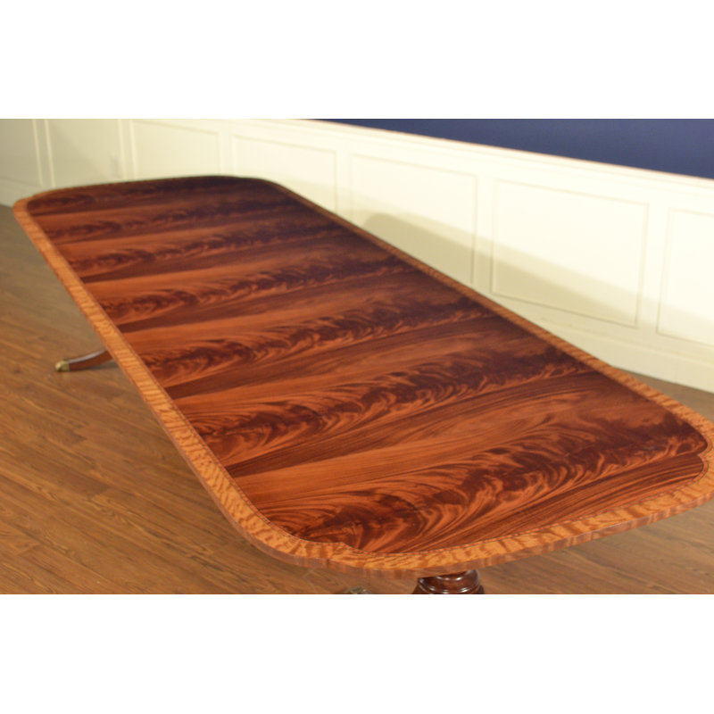 Scallop Cornered Mahogany Dining Table