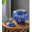 Pot en porcelaine bleue / blanche de 10,2 po
