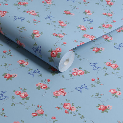 Cath Kidston Rose & Bows Floral Wallpaper