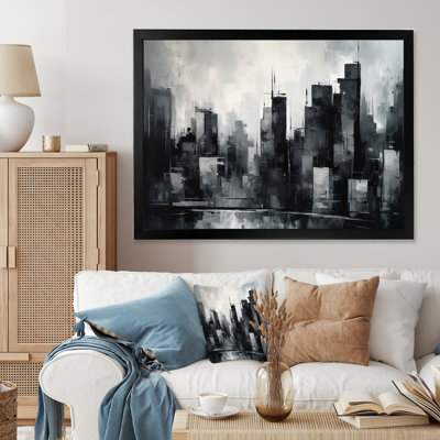 «Lozan Gray and Black City In Simplicity II», art mural minimalisme urbain