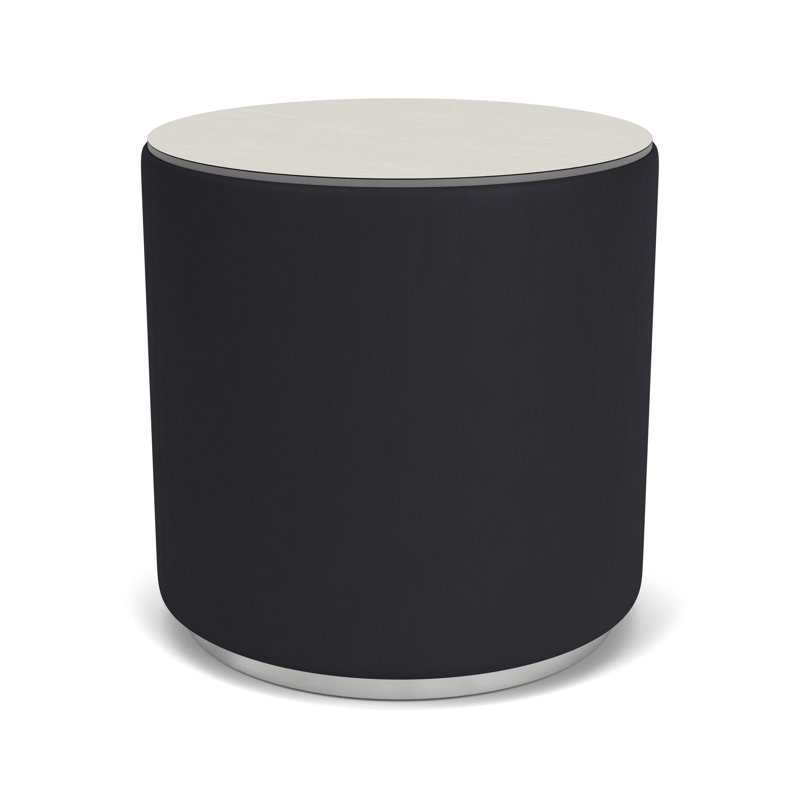 Darsey Lounge Reception Cylinder Table With Laminate Top, 20", Silver;Patriot Plus Black, White Twill