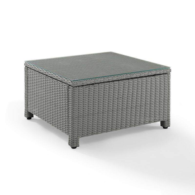 Table basse en osier Leandra, Gris