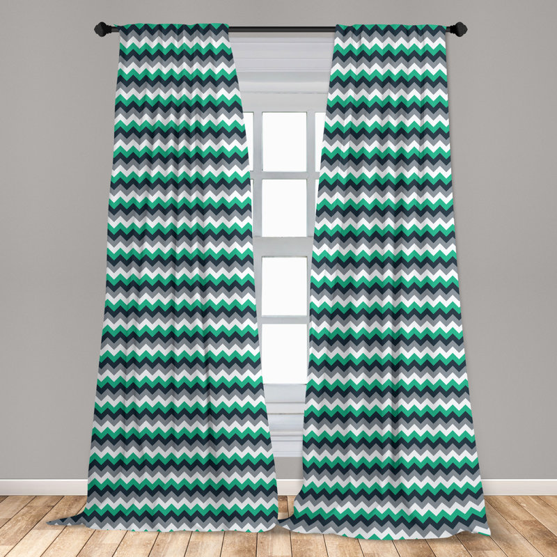 Chevron Semi-Sheer Rod Pocket Sliding Panel, 28" x 95"