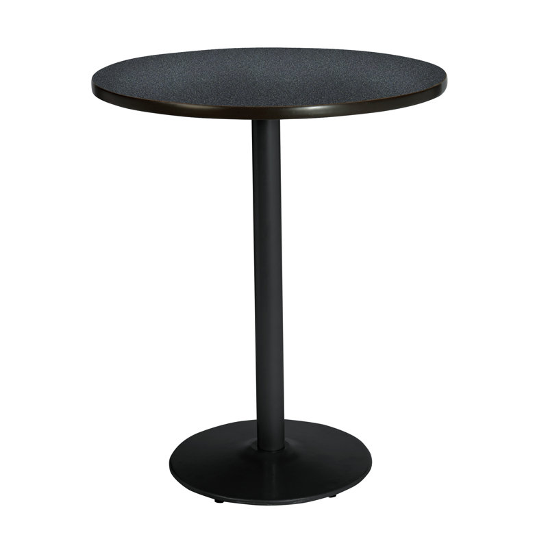 Mode Round Breakroom Dining Table, Silver, 41" H x 30" L x 30" W, Medium Oak