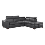 Ammelie Faux Leather 2-Piece Sectional Sofa Sleeper with Right Chaise
