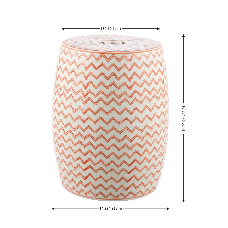 Limor Ceramic Accent Stool, Orange