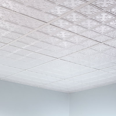 Traditional 24 in. L x 24 in. W Textured Vinyl Drop-In Ceiling Tile