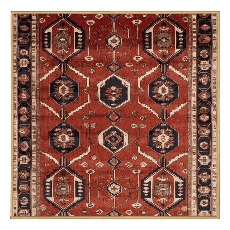Tapis brun lavable à la machine, Carré 7 pi