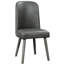 2 chaises d'appoint en chêne gris pour la salle à manger - recouvert de similicuir confortable et élégant de style Mid-Century moderne (2) rembourré de mousse de forme rectangulaire