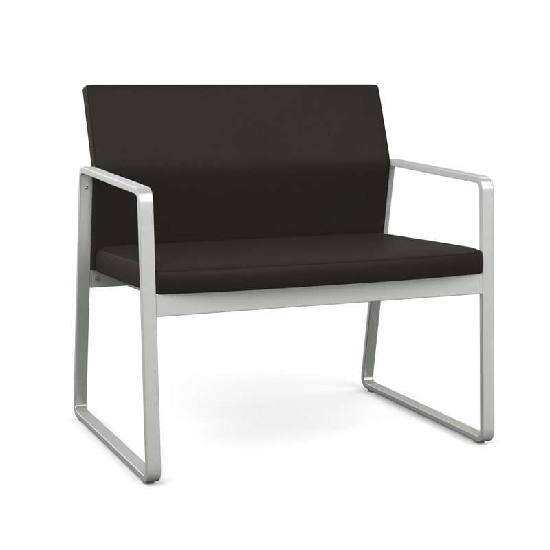 Fauteuil de bureau Gansett, Argent, Vinyle gris anthracite Patriot Plus