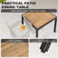 Table de salle à manger de patio pour 4 personnes, plateau en bois d'acacia, structure en métal recouvert de rotin-2057432699