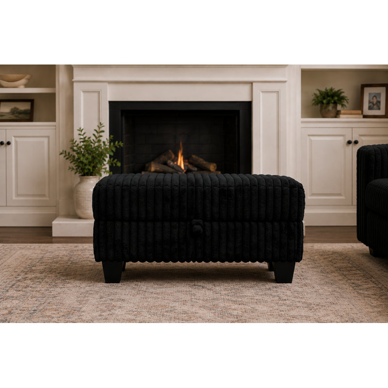 Vega Storage Ottoman, Black