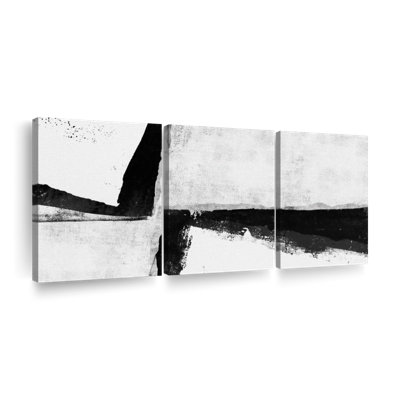 Strokes And Lines Abstract Minimal Multi Piece Canvas Print On Canvas 3 Pieces by Daniel P Set