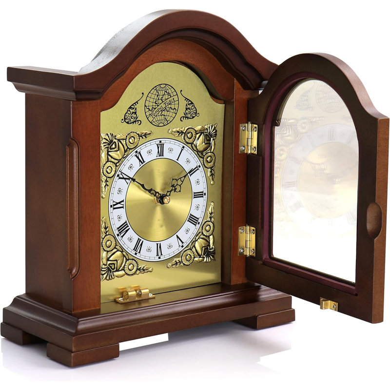 Redwood Fireplace Frame Clock