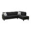 Canapé modulaire en forme de L avec porte-gobelet - Noir - Droite