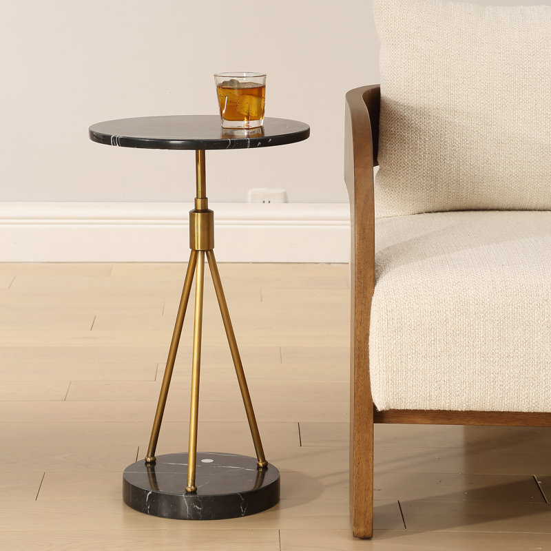 Tenafly Black Marble Accent Table