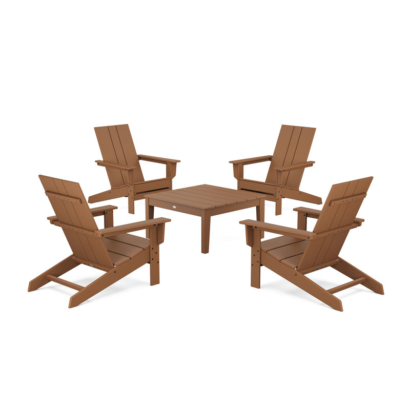 Ensemble de conversation 5 pièces POLYWOOD x ALLModern, Teck