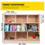Armoire de rangement en classe avec tablettes en contreplaqué à 8 sections, 36 pouces de hauteur, mobile avec roulettes pour les écoles maternelles