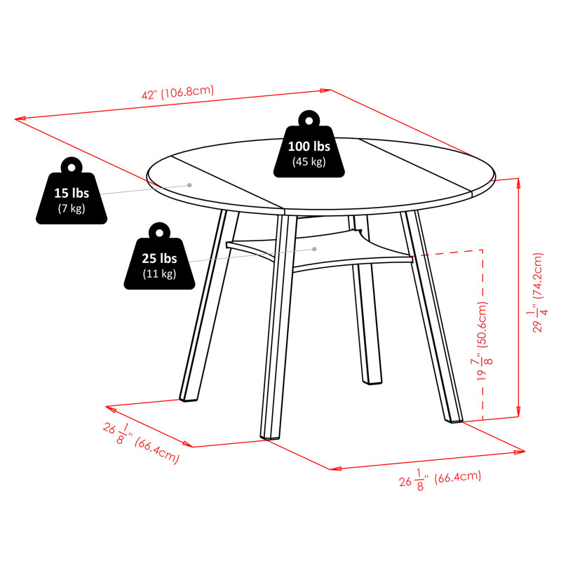 Darrens Table 5-pc Drop Leaf Dining Table With 4 Renaissance Chairs, Walnut, 5 Pieces: Table, 4 Chairs