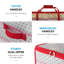 Boîte de rangement pour ornements de Noël - contient 128 ornements avec fermeture à glissière à 2 côtés - contenants de rangement en plastique flexibles pour ornements de Noël - compartiments cubes de 3 pouces - rouge