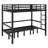 Pull-Out Metal Bunk Bed, Lower Bunk Can Be Pulled Out In Three Sections, Top Bunk Equipped Rails