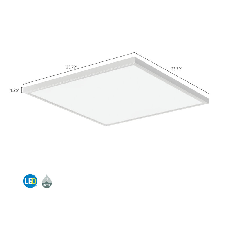 White Aluminum 24" x 24" LED Flat Panel Light