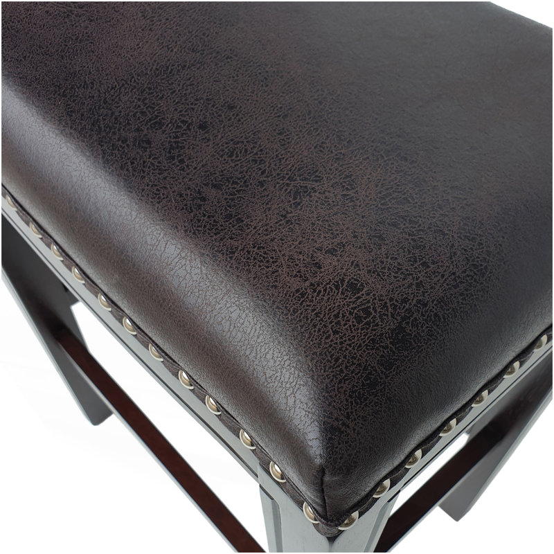 TIFFIN STUDDED COUNTER STOOL MP2 (Set Of 2), Charcoal