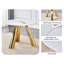 Table luxueuse en pierre frittée de 42 po: plateau durable de 0,45 po + pieds en acier de 6 po, capacité de 500 lb, surface veinée blanche / grise résistante aux taches et à la chaleur - Design minimaliste moderne-1759650463-1759650450-1759650456