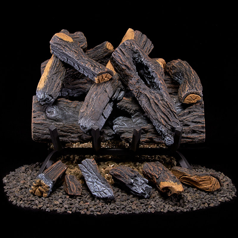 Duluth Forge Vented Natural Gas Fireplace Log Set, 24" (Min. Opening: 18"H x 28"FW x 22"BW x 15"D)