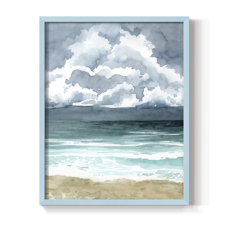 Impression encadrée South Beach Storm II - bois massif, H 10 po x l 8 po, Bleu