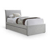 Pittenger Linen Textured Fabric Twin Trundle Bed