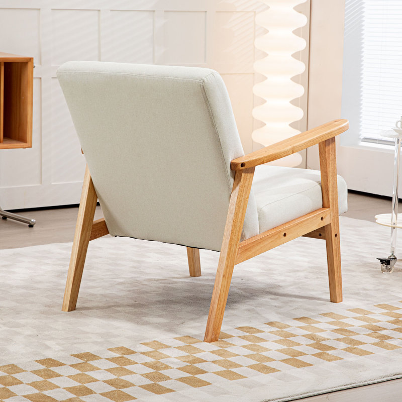 Blandburg Upholstered Armchair, Grey, Solid Wood