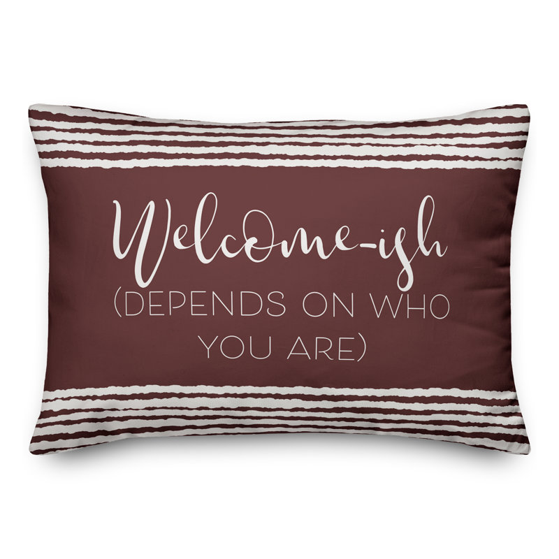 Coussin décoratif, H 18 po x l 25 po, Marron