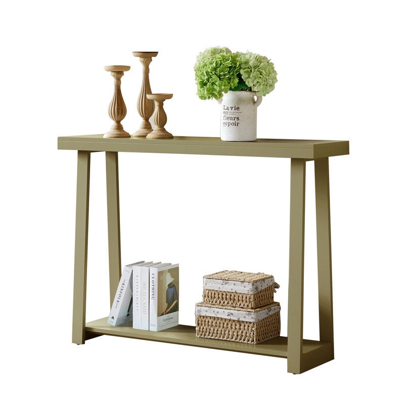 Console étroite en bois de 36 pouces avec tablette de rangement à 2 niveaux pour le hall d'entrée ou le salon, table de canapé mince pour le couloir ou derrière le canapé - poivre citron