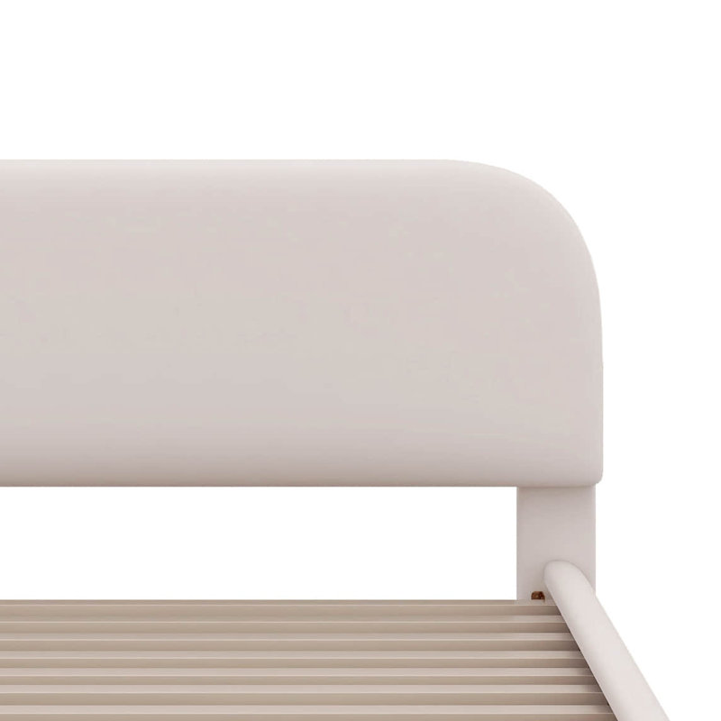 Lit en molleton Teddy, Double, Blanc / Naturel