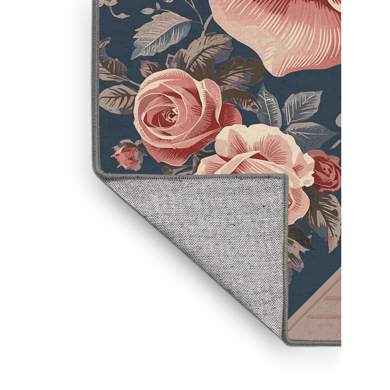 Tapis floral rose et rose lavable à la machine Orlandra, 4 x 6