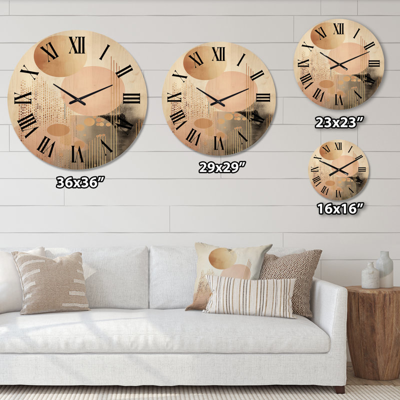Horloge murale en bois massif Ambreanna, Moyenne