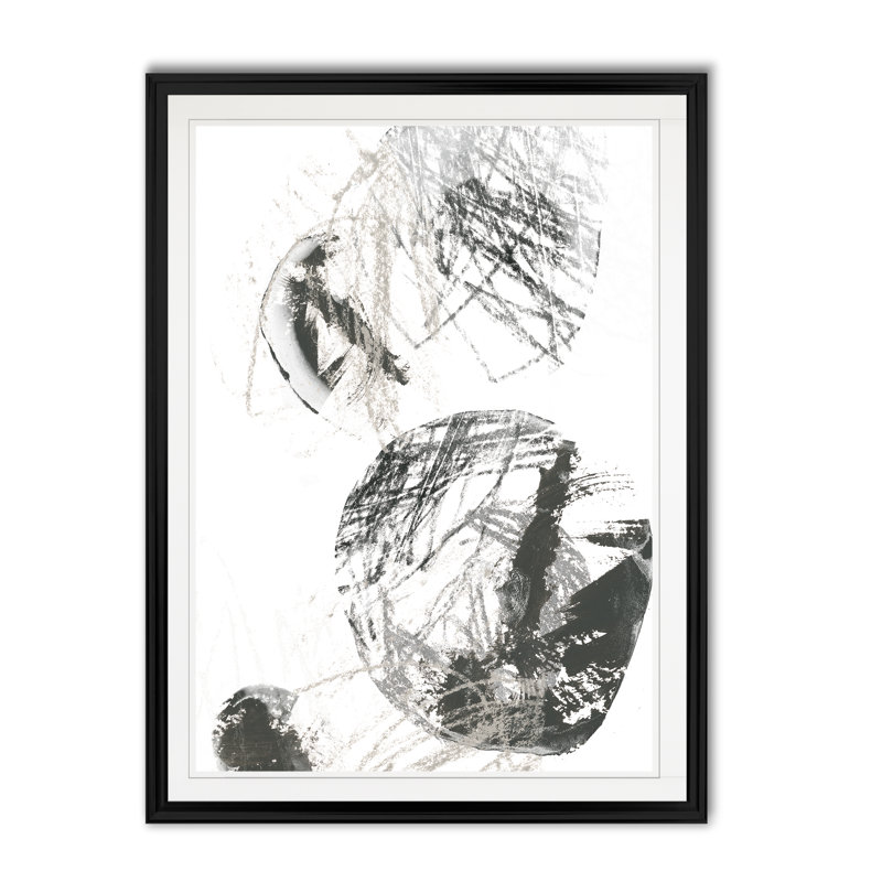Scribble Stones IV - impression, H 18,5 po x l 24,5 po x P 1,5 po, Cadre noir