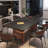 Nut-brown Rectangular Sintered Stone tabletop Dining Table-378864506
