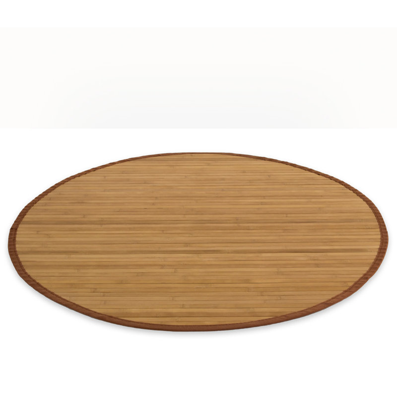 Sarai Bamboo Slat / Seagrass Hand Woven Area Rug, Approximately 120cm