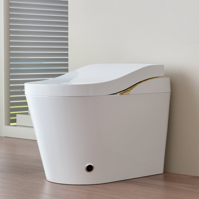17.5" Comfort Height Smart Bidet Toilet Combo 3 Color Options One-Piece Intelligent Toilet with Foam Shield Auto Open Close Lid, Heated Seat Warm Air Dryer 12" Rough-in Modern Bathroom Smart Toilet with Bidet