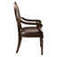 Fauteuil en similicuir brun foncé avec dossier en bois massif pour bureau traditionnel