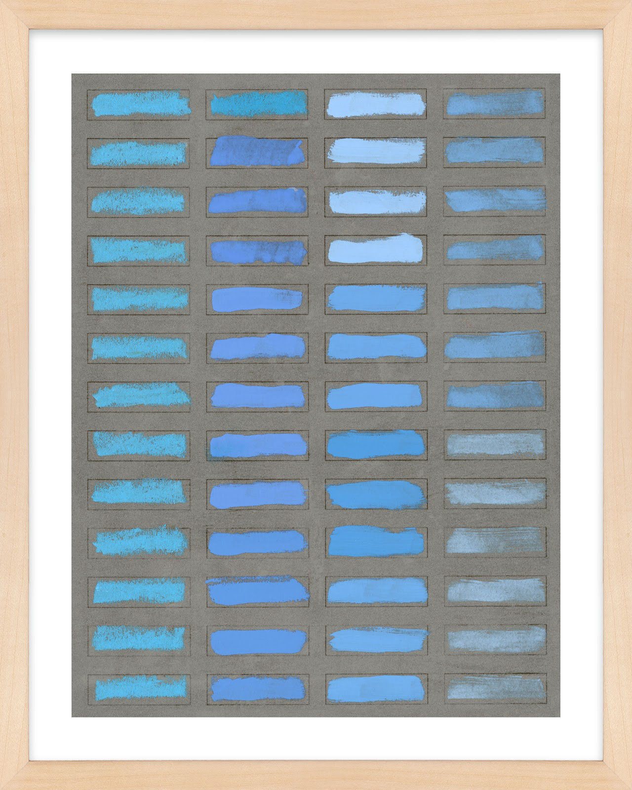The Blues 1 by Jacques Pilon, Maple Framed, 25" H x 20" W x 1.25" D